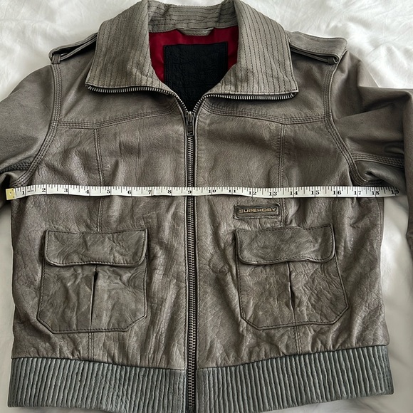 Superdry real leather bomber jacket size small - Picture 15 of 16